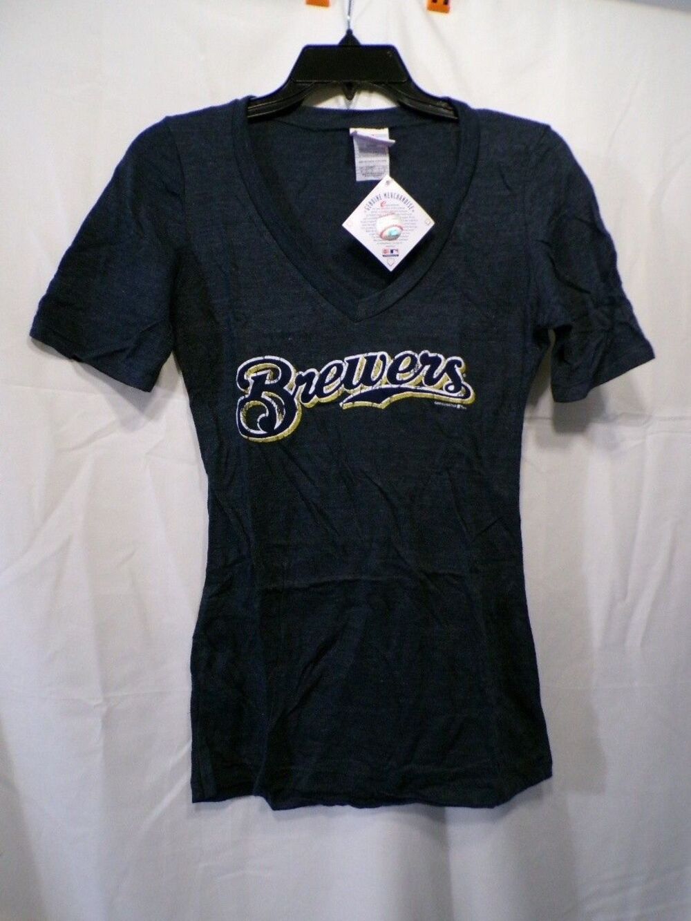 Campus Lifestyle Women's M Brewers V-Neck T-Shirt Heather Navy